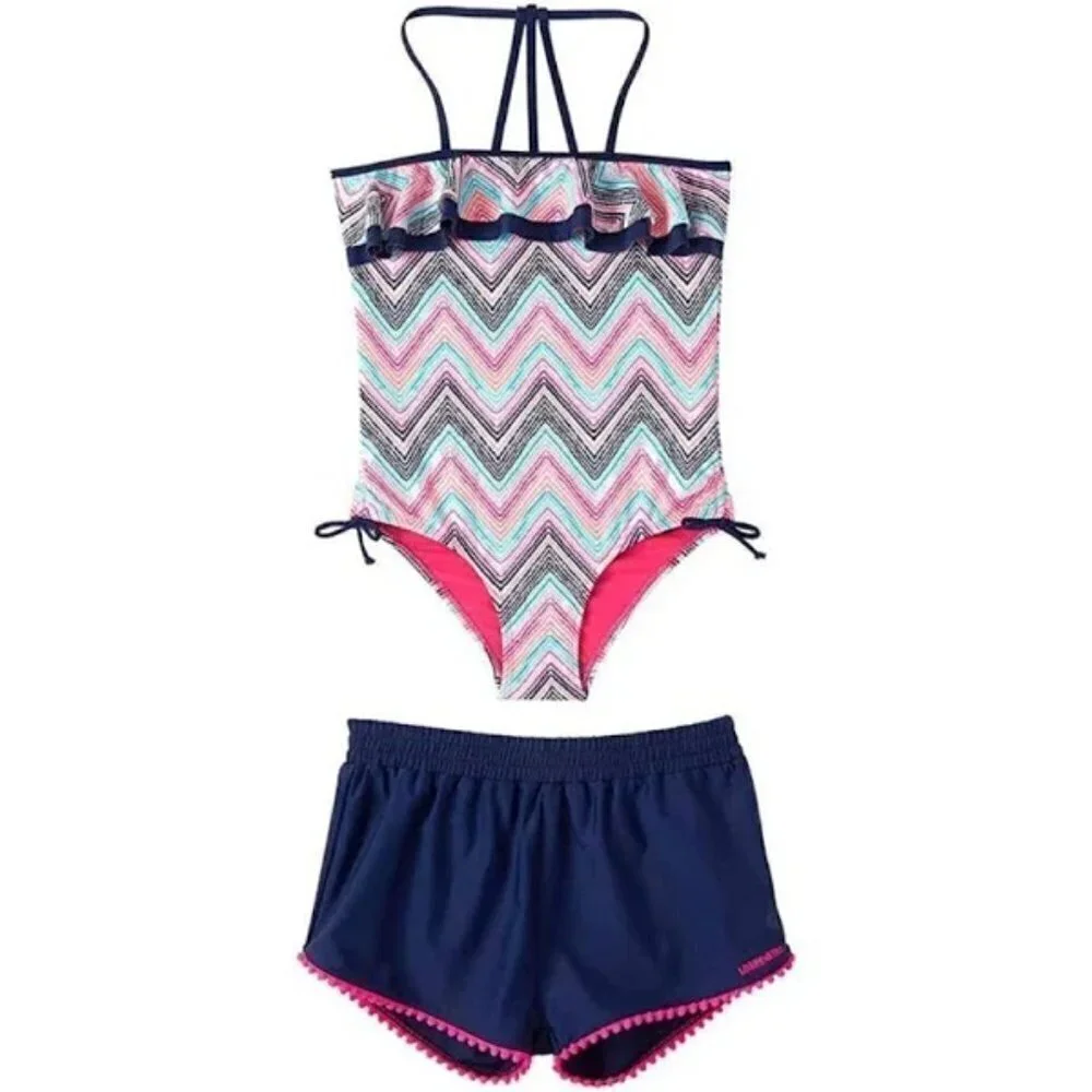 Limited Too Bathing Suit And Shorts Set - Size M 10/12